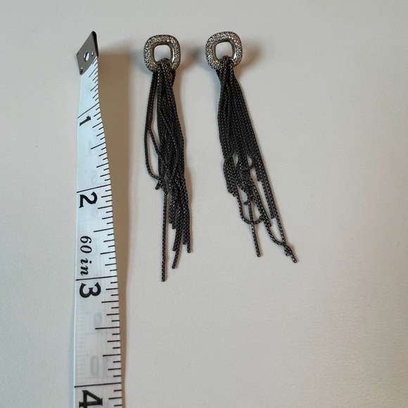 David Yurman Sterling Silver and Diamond Waterfall Earring. - Picture 6 of 6